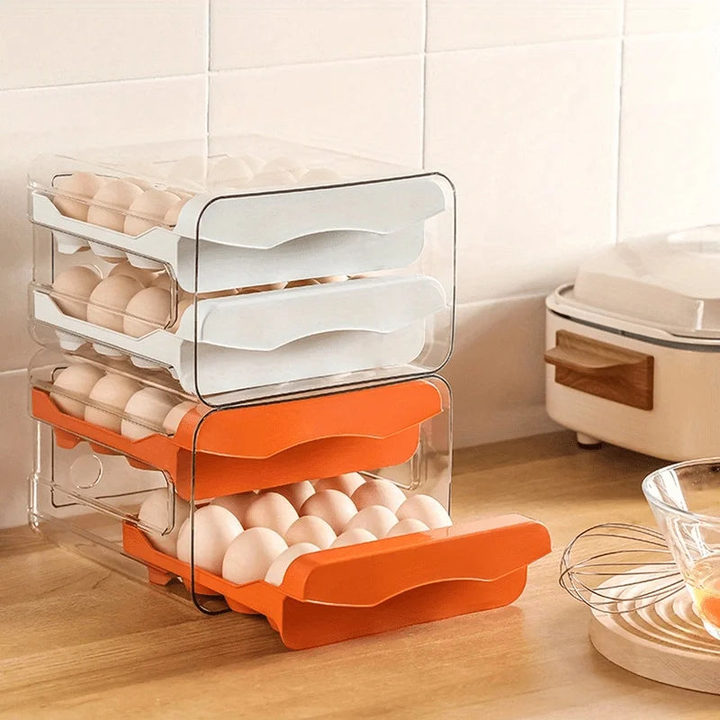 Egg Organizer Stackable Pull Out Drawers 60 Egg Capacity