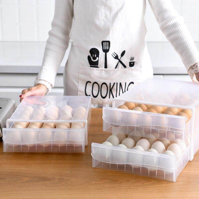 Egg Storage Container Transparent Stackable 60-Egg Capacity