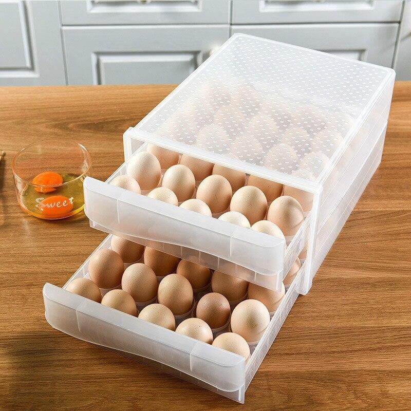 Egg Storage Container Transparent Stackable 60-Egg Capacity