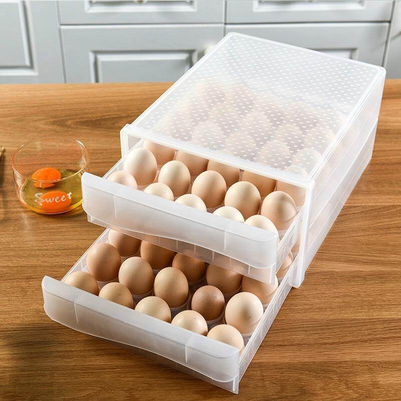 Egg Storage Container Transparent Stackable 60-Egg Capacity