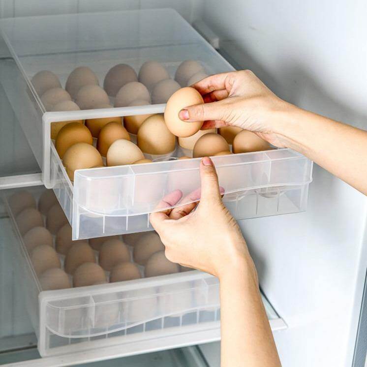 Egg Storage Container Transparent Stackable 60-Egg Capacity