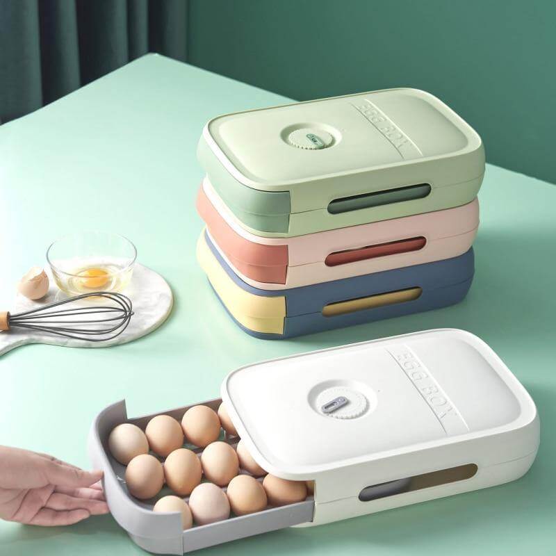 Egg Storage Drawer Stackable Clear Holds 18–21 Eggs