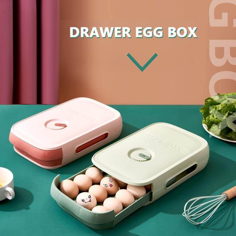 Egg Storage Drawer Stackable Clear Holds 18–21 Eggs