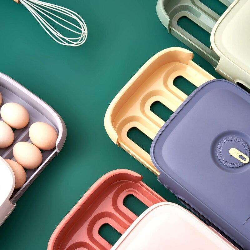 Egg Storage Drawer Stackable Clear Holds 18–21 Eggs