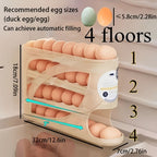 Egg Storage Organizer 4-Tier Automatic Rolling Space-Saving