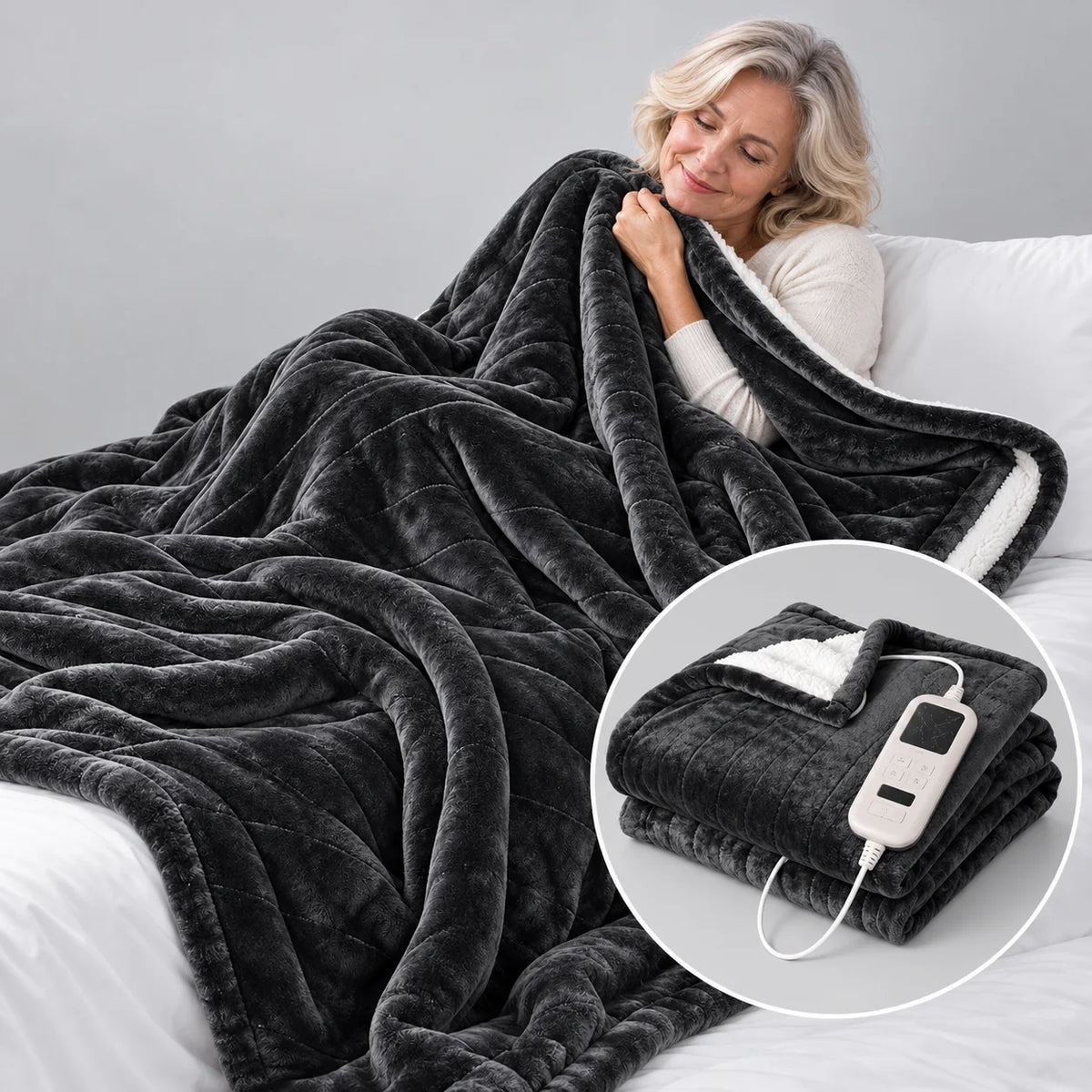 Electric Blanket Flannel & Sherpa 9 Heat Settings