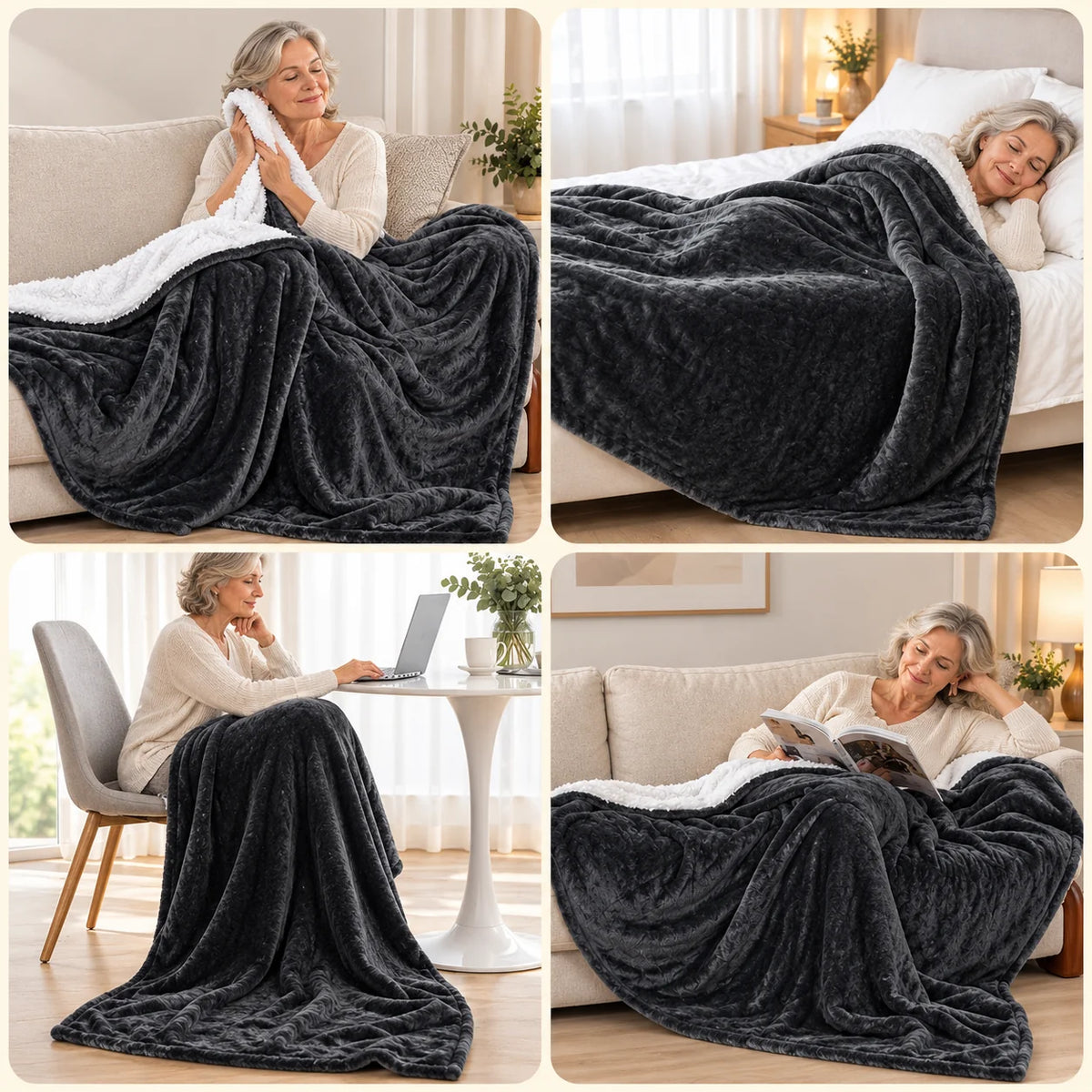 Electric Blanket Flannel & Sherpa 9 Heat Settings