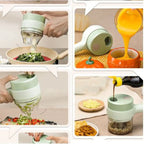 Electric Chopper 4-in-1 Cordless USB Rechargeable