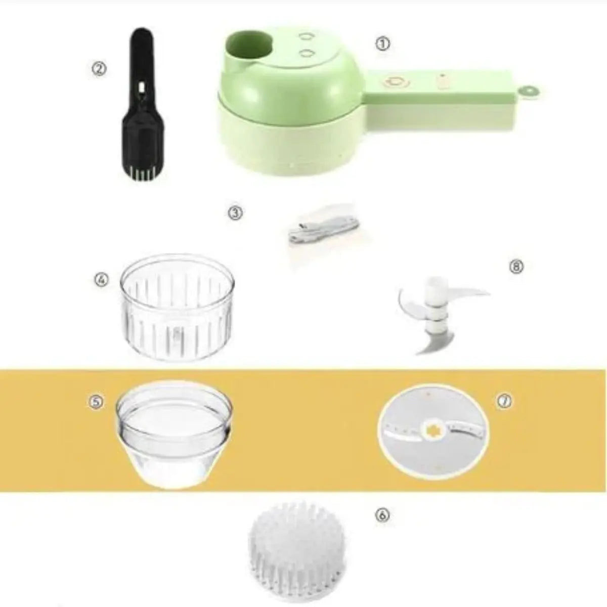 Electric Chopper 4-in-1 Cordless USB Rechargeable