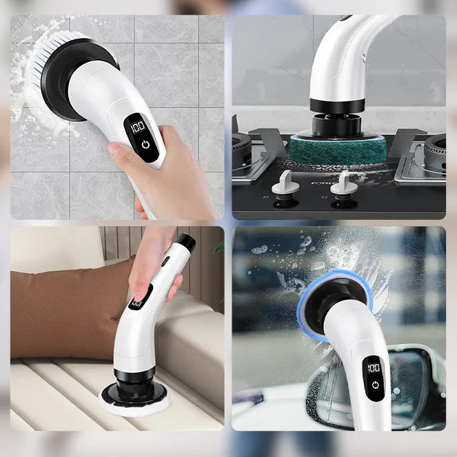 Electric Cleaning Brush Cordless Telescopic Handle Eight Attachments