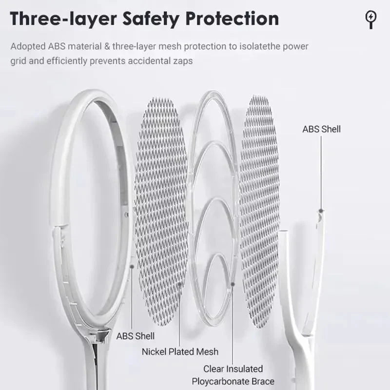 Electric Fly Swatter 3,500V UV Light USB Rechargeable
