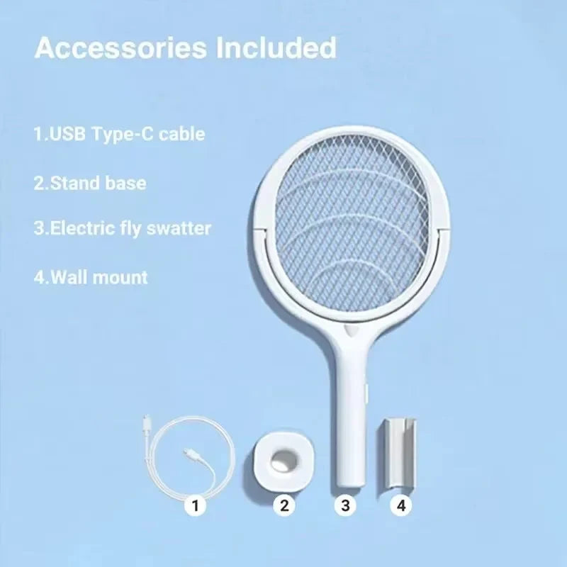 Electric Fly Swatter 3,500V UV Light USB Rechargeable