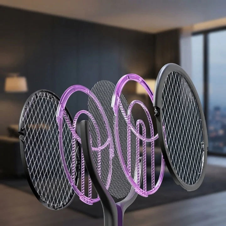Electric Fly Swatter USB Rechargeable 5-Layer Safety Swivel Head