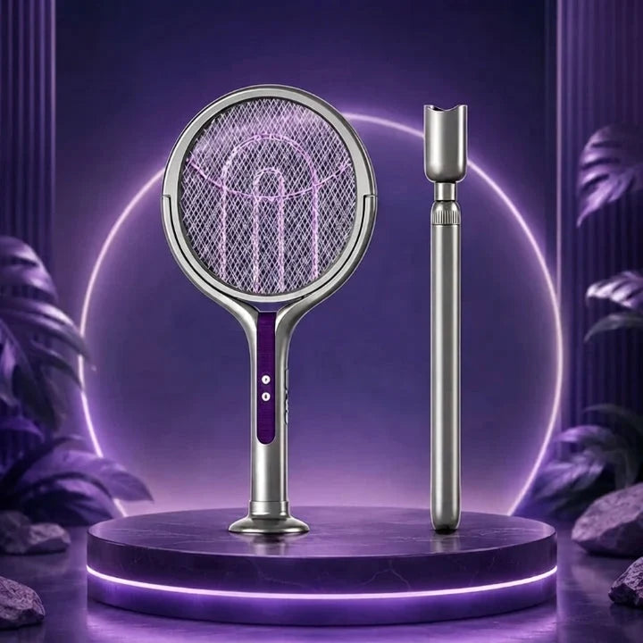 Electric Fly Swatter USB Rechargeable 5-Layer Safety Swivel Head