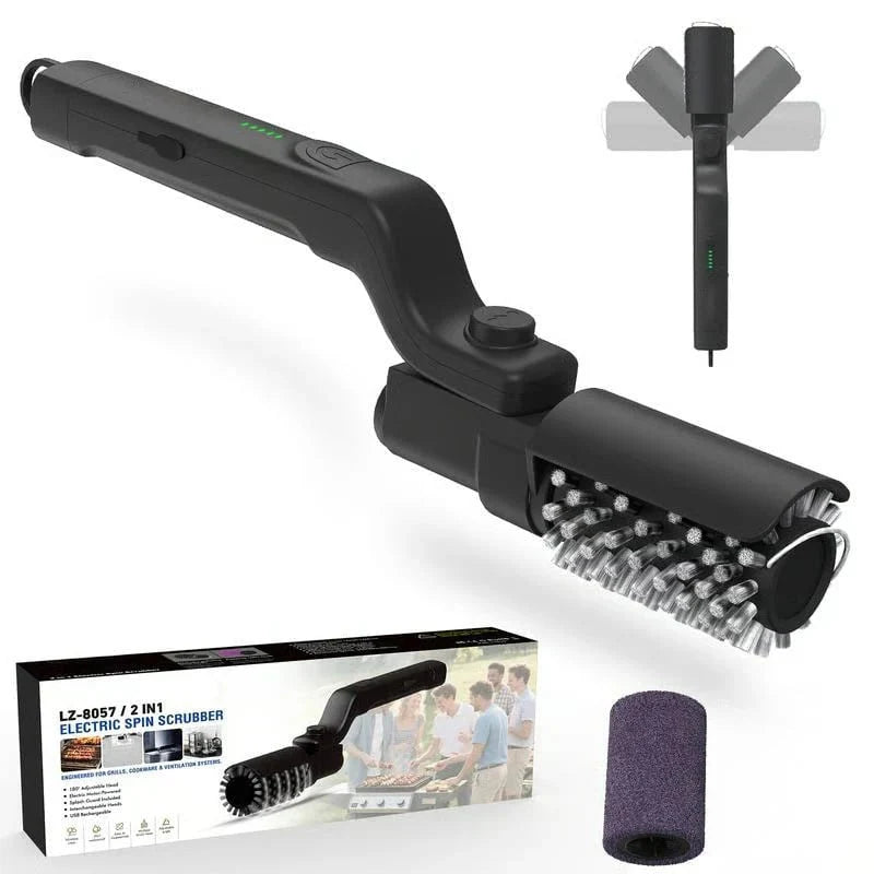 Electric Grill Brush Cordless Rechargeable Rotating Head