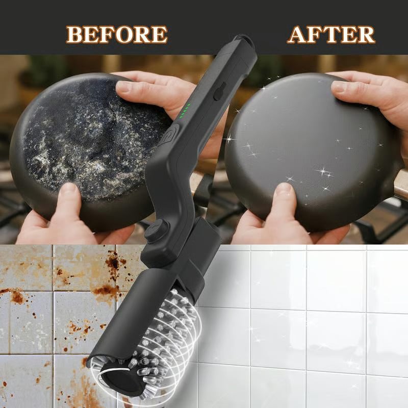 Electric Grill Brush Motorized Rotating Head Cordless Rechargeable