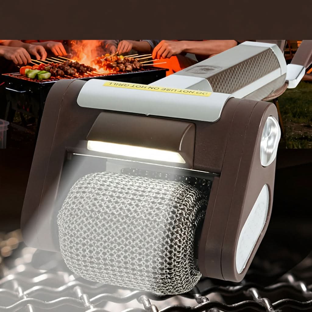 Electric Grill Brush Stainless Steel Roller Powered Cleaning