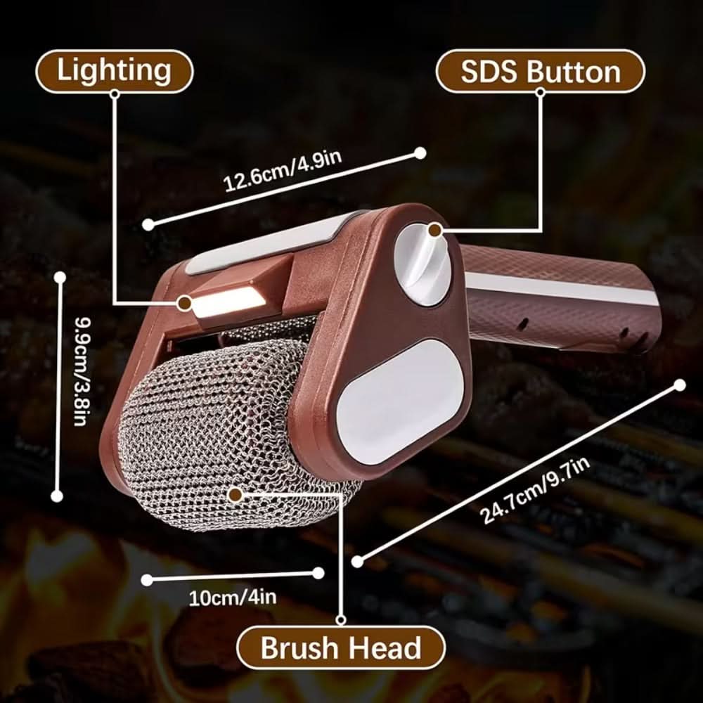 Electric Grill Brush Stainless Steel Roller Powered Cleaning