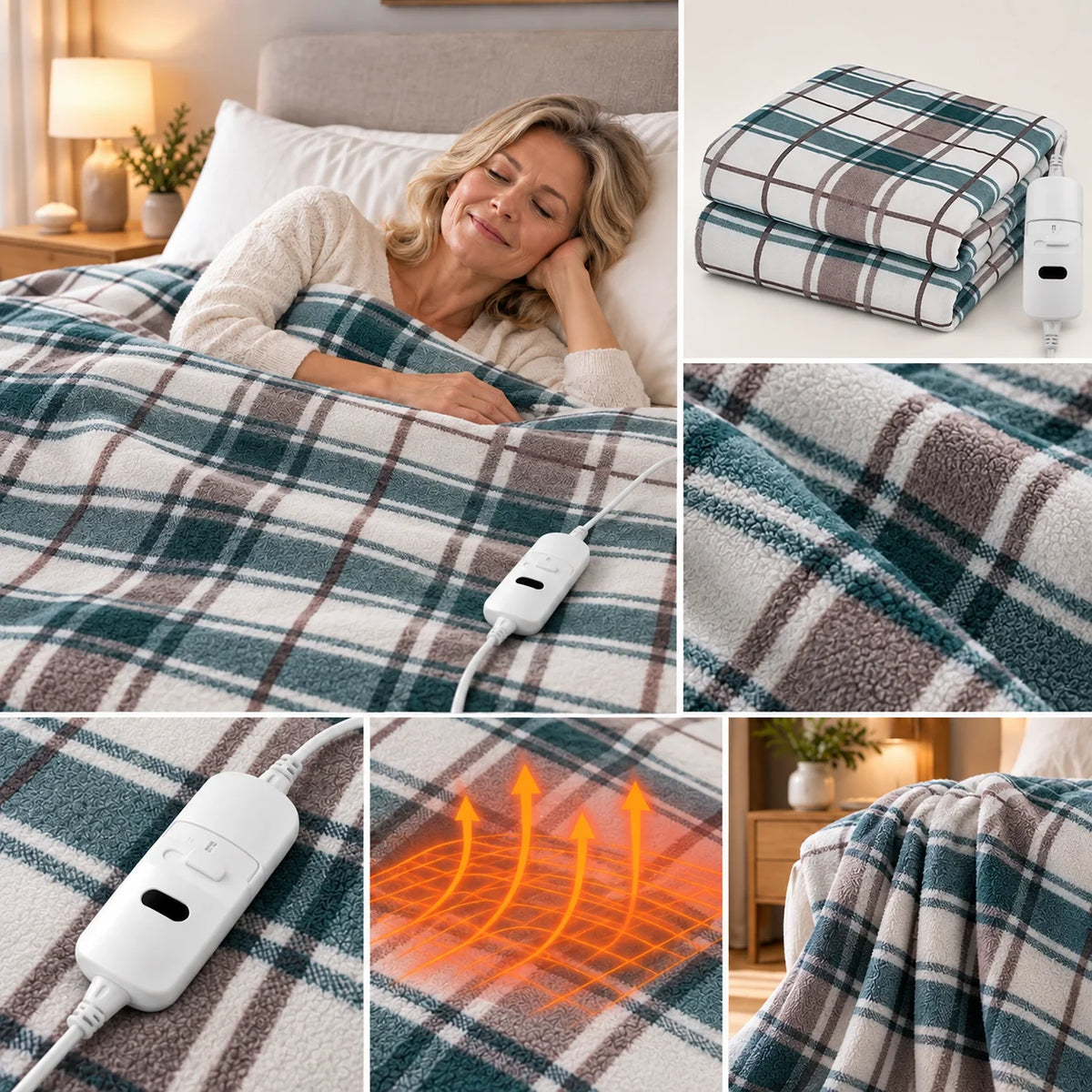Electric Heated Blanket Automatic Thermostat & Waterproof Heating Element