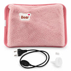 Electric Hot Water Bottle Plush Fast Heating & Auto Shut-Off