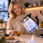 Electric Kettle Borosilicate Glass 2 L Auto Shutoff