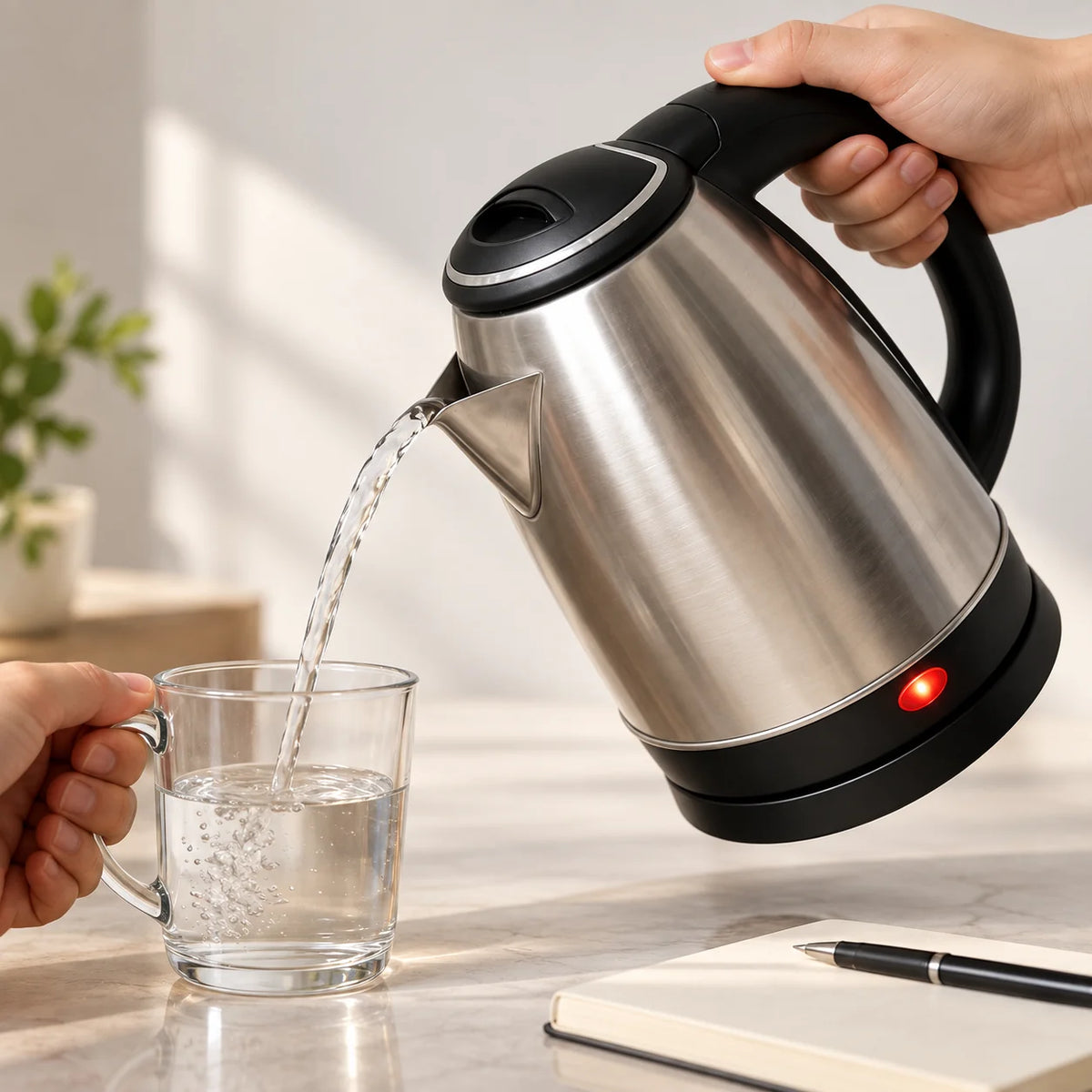 Electric Kettle Fast-Boil Stainless Steel 2 Liter