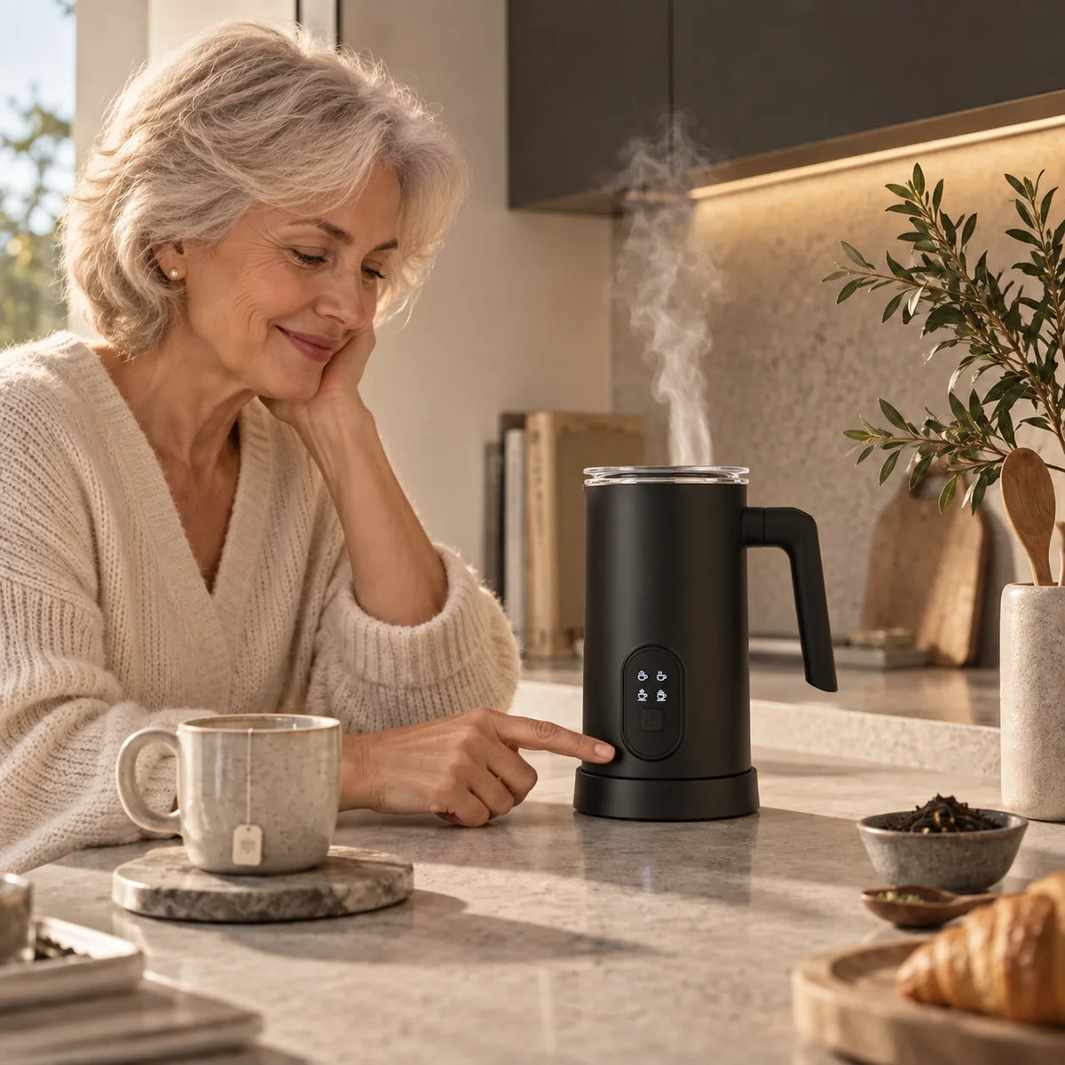 Electric Kettle Temperature Control & Digital Display 350ml Pleated