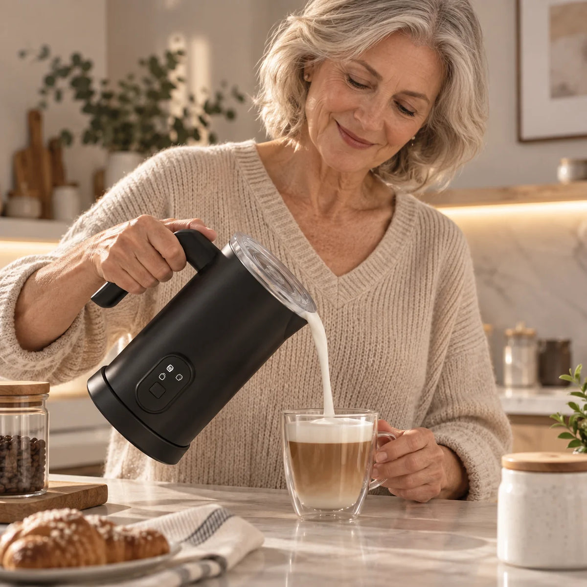 Electric Kettle Temperature Control & Digital Display 350ml Pleated