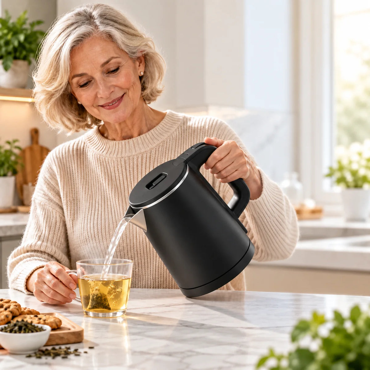 Electric Kettle Temperature Control Stainless Steel & Scale Filter