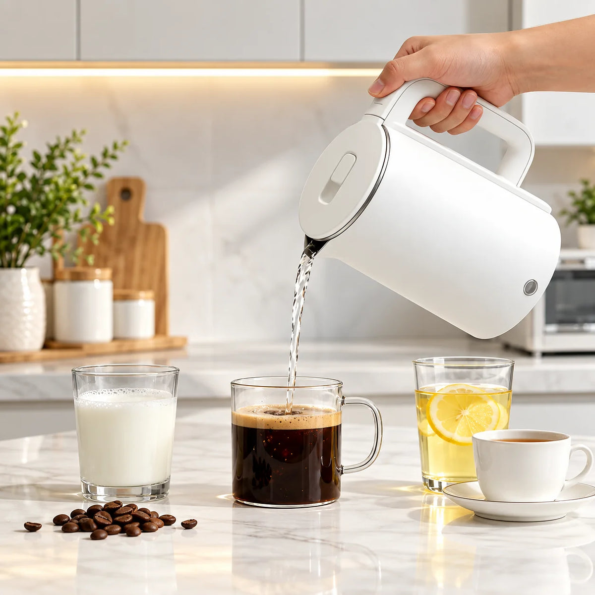 Electric Kettle Temperature Control Stainless Steel & Scale Filter