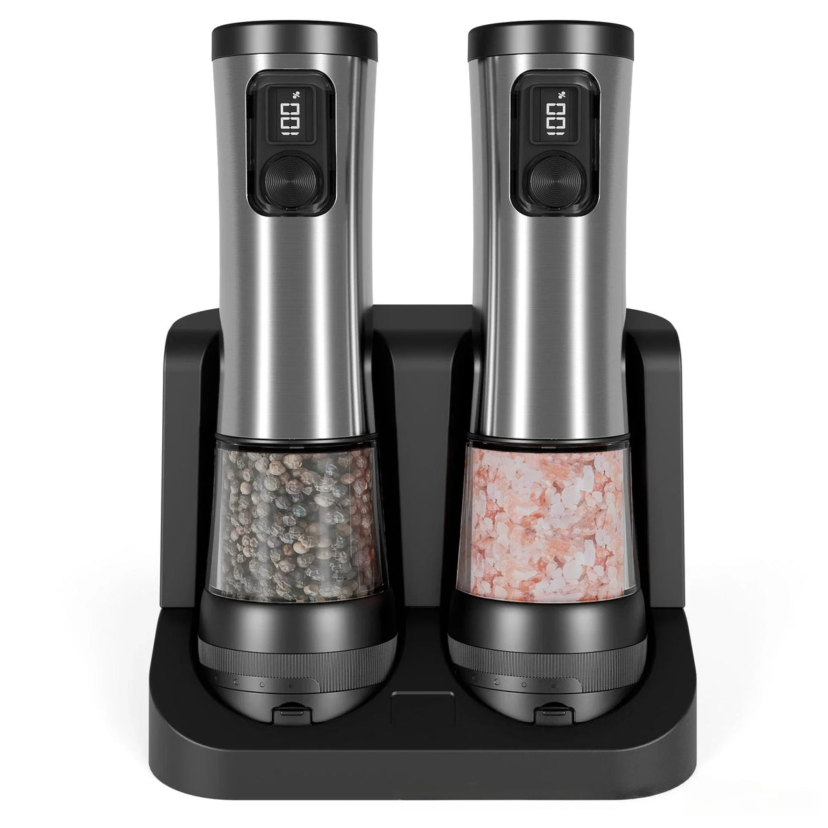 Electric Salt And Pepper Grinder Set Rechargeable Adjustable Grind Settings