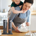 Electric Salt & Pepper Grinder Set Rechargeable Adjustable LED Lights