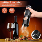 Electric Salt & Pepper Grinder Set Rechargeable Adjustable LED Lights