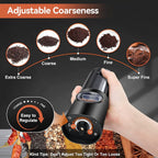 Electric Salt & Pepper Grinder Set Rechargeable Adjustable LED Lights