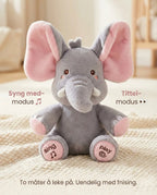 Elephant Plush Toy Interactive Peekaboo Ears & Sing-Along Modes
