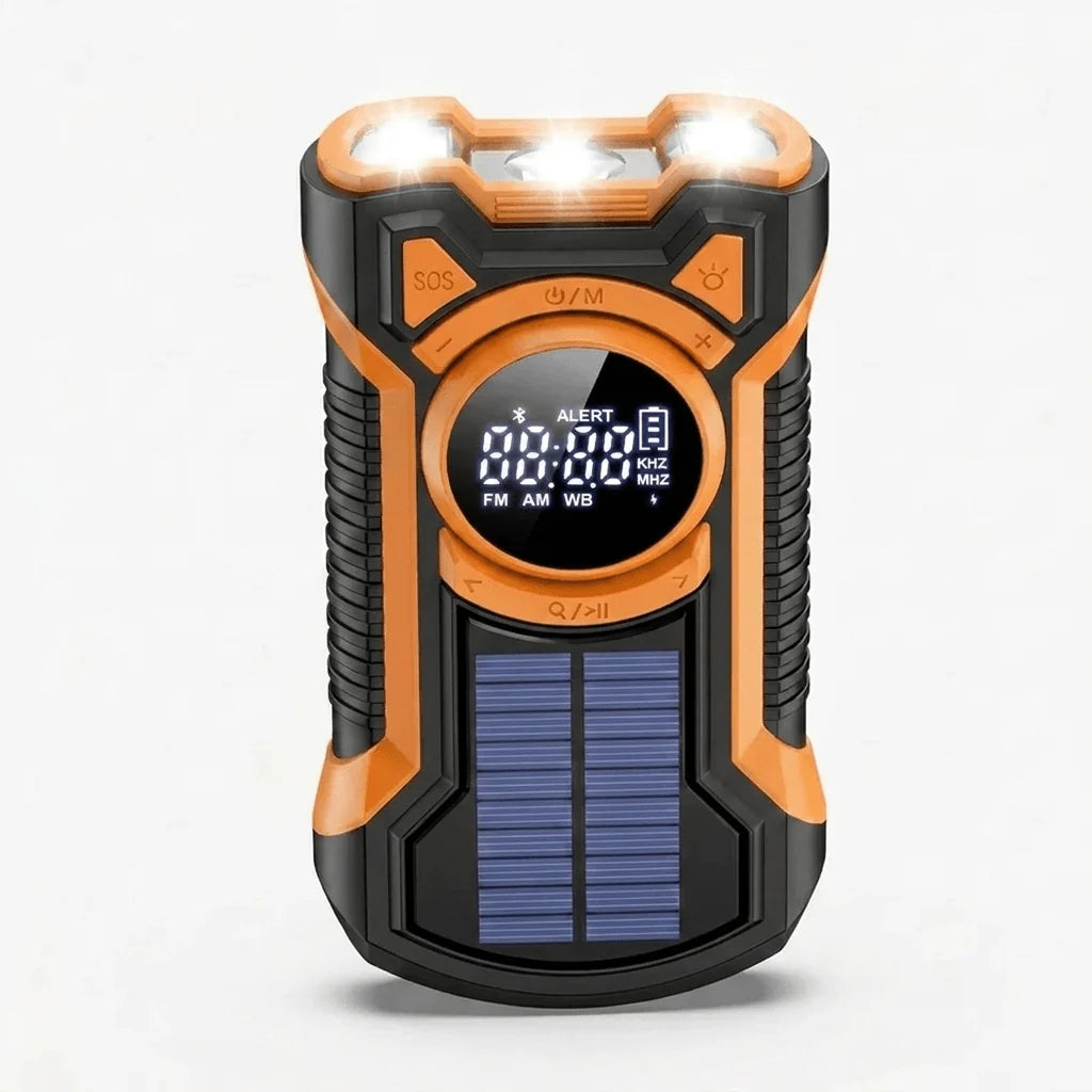 Emergency Radio & Power Bank Solar Hand Crank 5000mAh