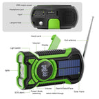 Emergency Radio & Power Bank Solar Hand Crank 5000mAh