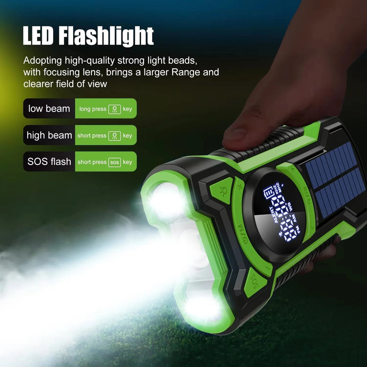 Emergency Radio & Power Bank Solar Hand Crank 5000mAh