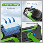 Emergency Radio & Power Bank Solar Hand Crank 5000mAh