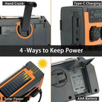 Emergency Weather Radio Hand Crank & Solar Powered