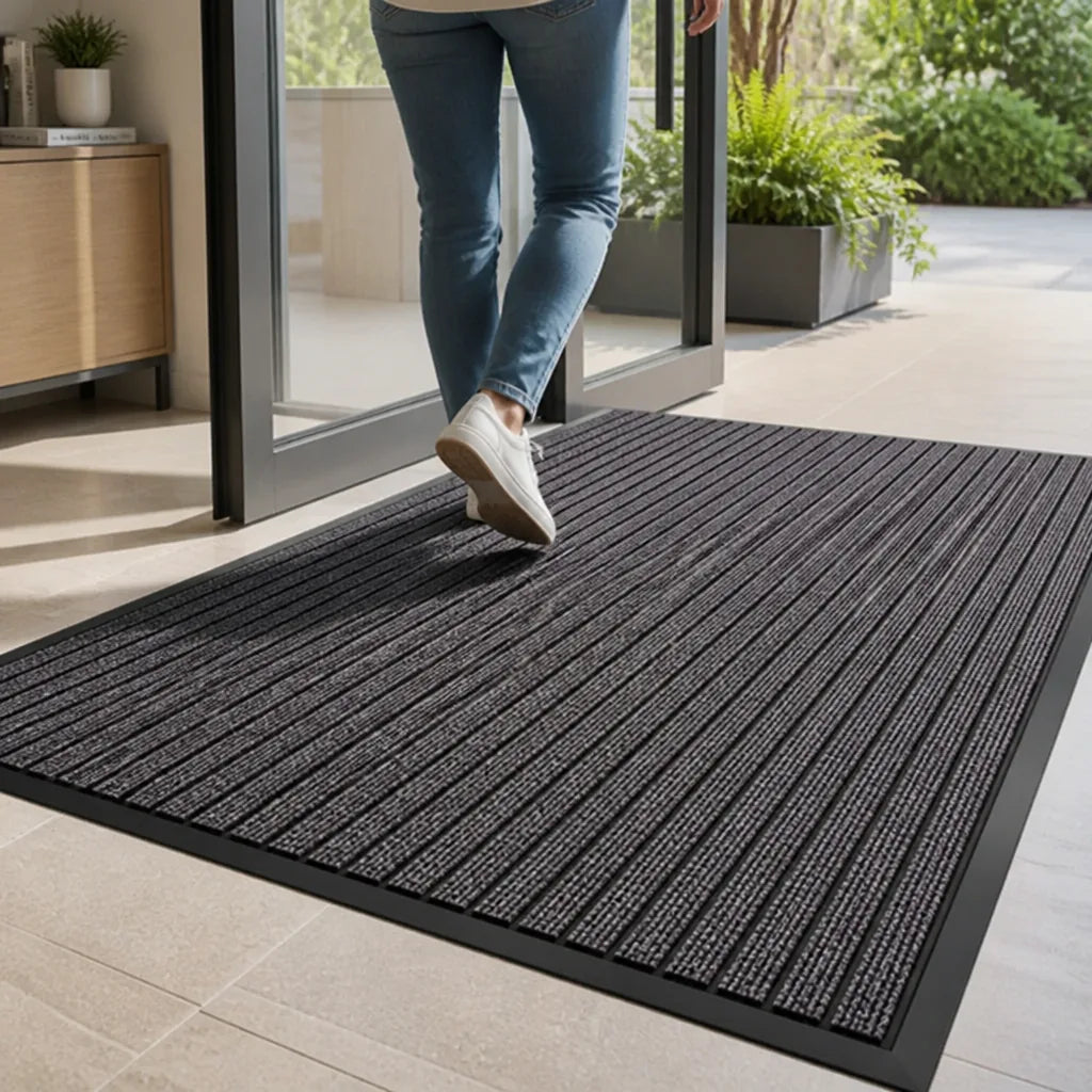 Entrance Mat Textured Dirt-Scraping Non-Slip Border