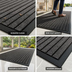 Entrance Mat Textured Dirt-Scraping Non-Slip Border