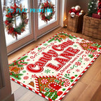 Entry Mat Christmas Gingerbread House Non-Slip Backing