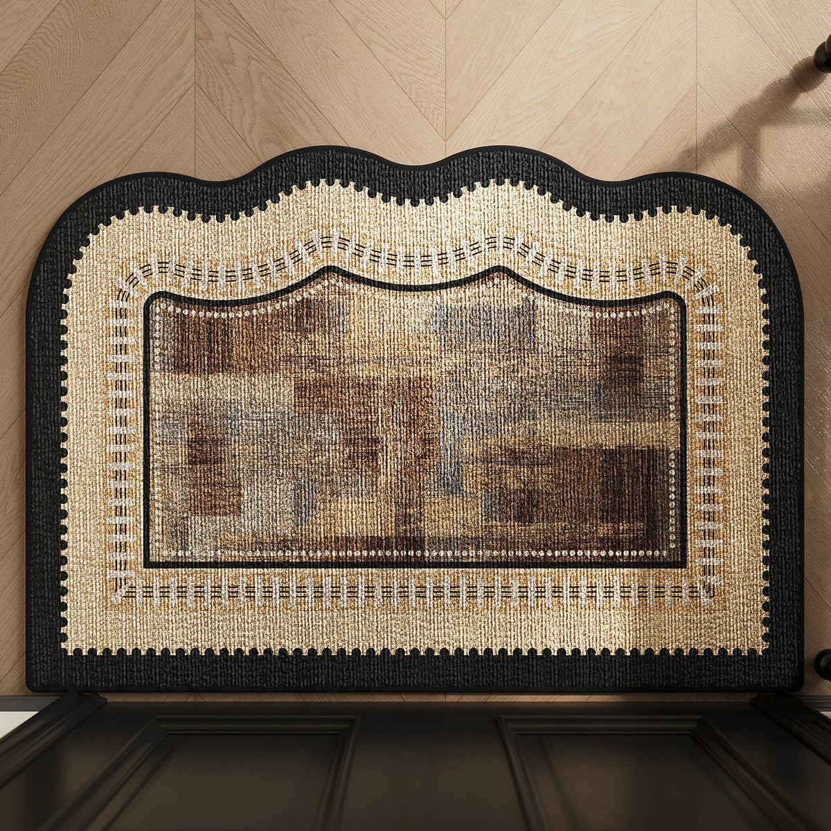 Entryway Mat Scalloped Edge Non-Slip Indoor & Outdoor