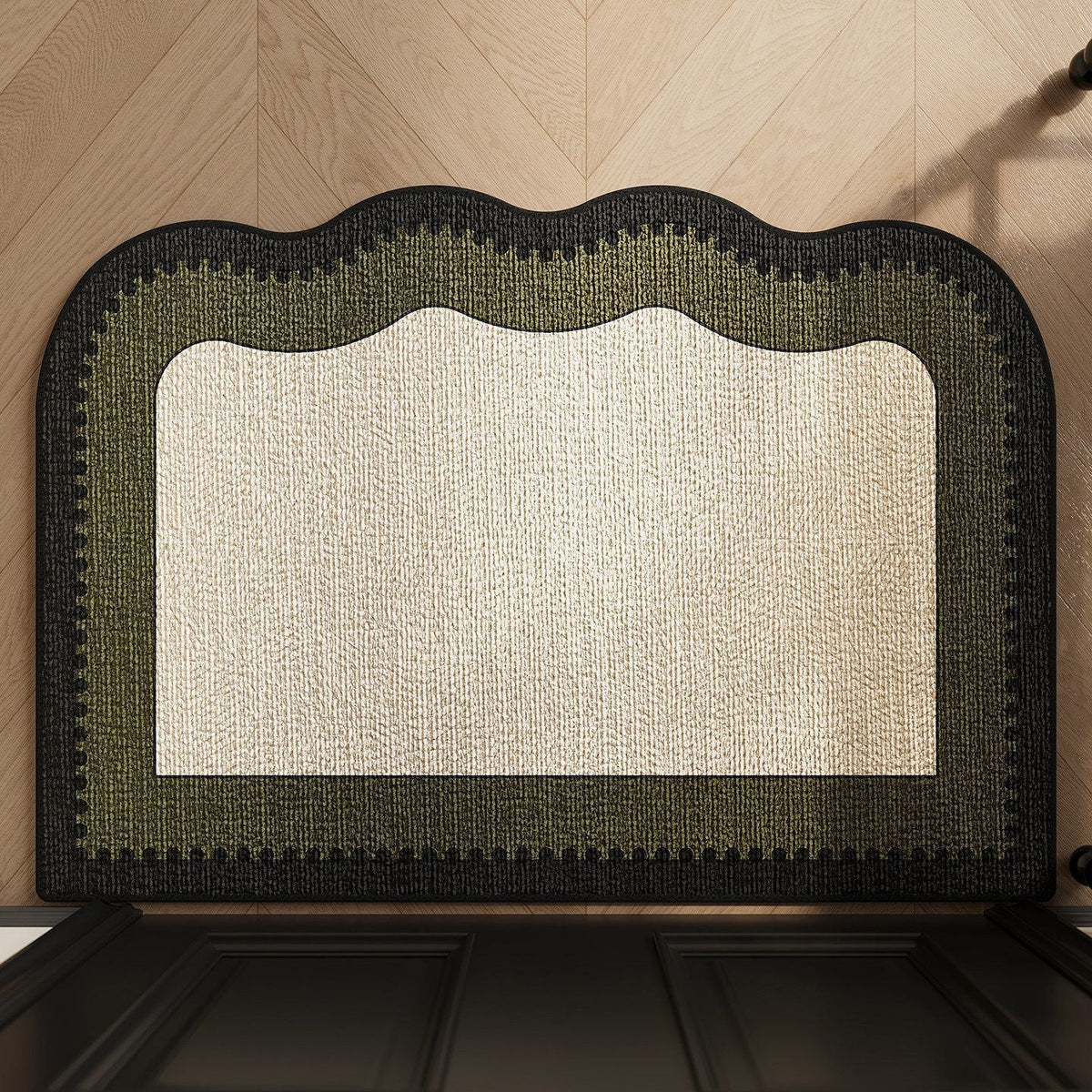 Entryway Mat Scalloped Edge Non-Slip Indoor & Outdoor