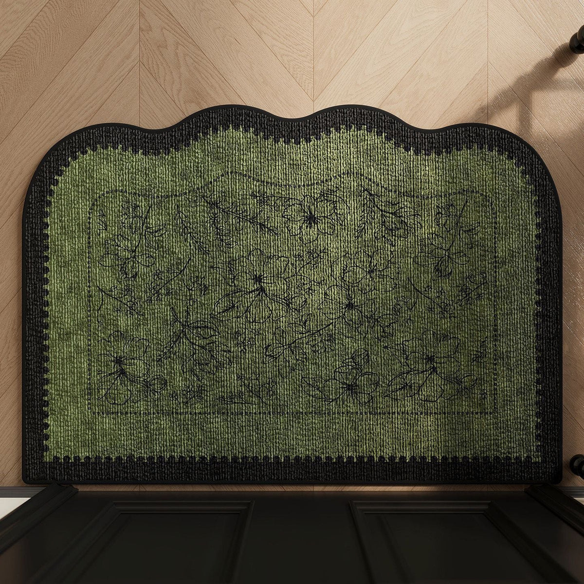 Entryway Mat Scalloped Edge Non-Slip Indoor & Outdoor