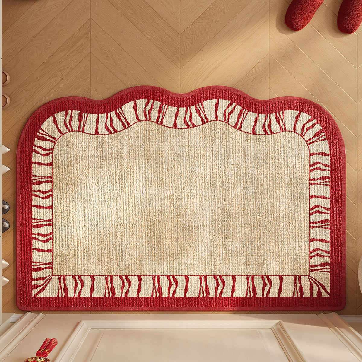 Entryway Mat Scalloped Edge Non-Slip Indoor & Outdoor