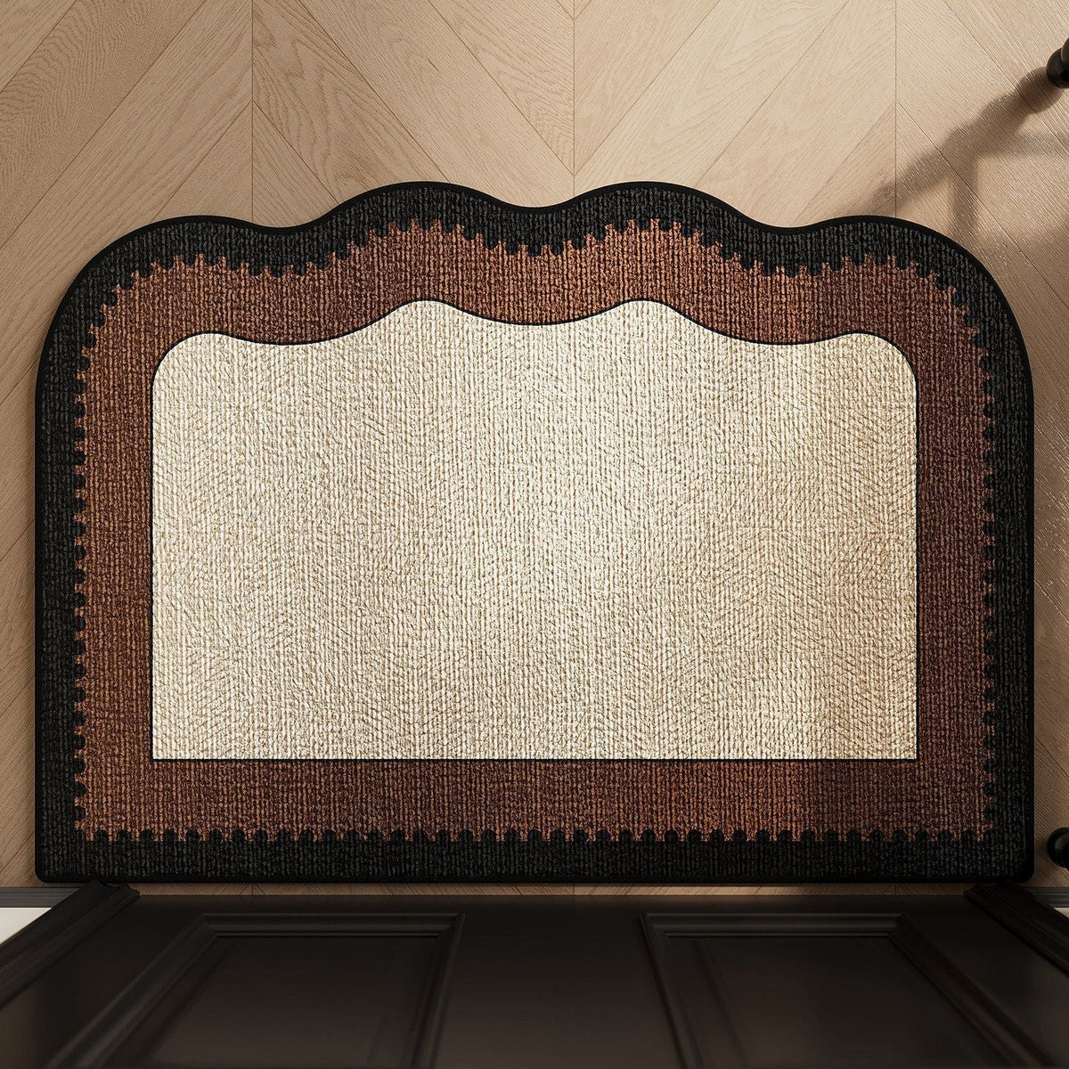 Entryway Mat Scalloped Edge Non-Slip Indoor & Outdoor