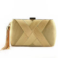 Evening Clutch Satin Finish Removable Shoulder Strap Magnetic Closure