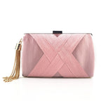 Evening Clutch Satin Finish Removable Shoulder Strap Magnetic Closure